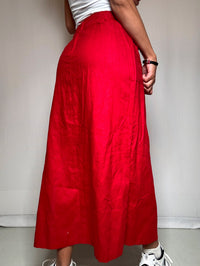 Jupe longue droite rouge M/L vintage