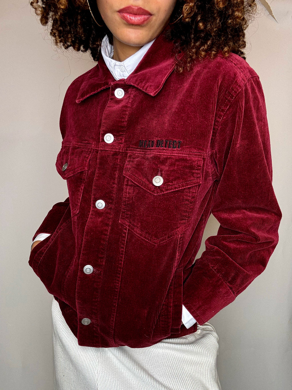 Veste en velours côtelé bordeaux M vintage