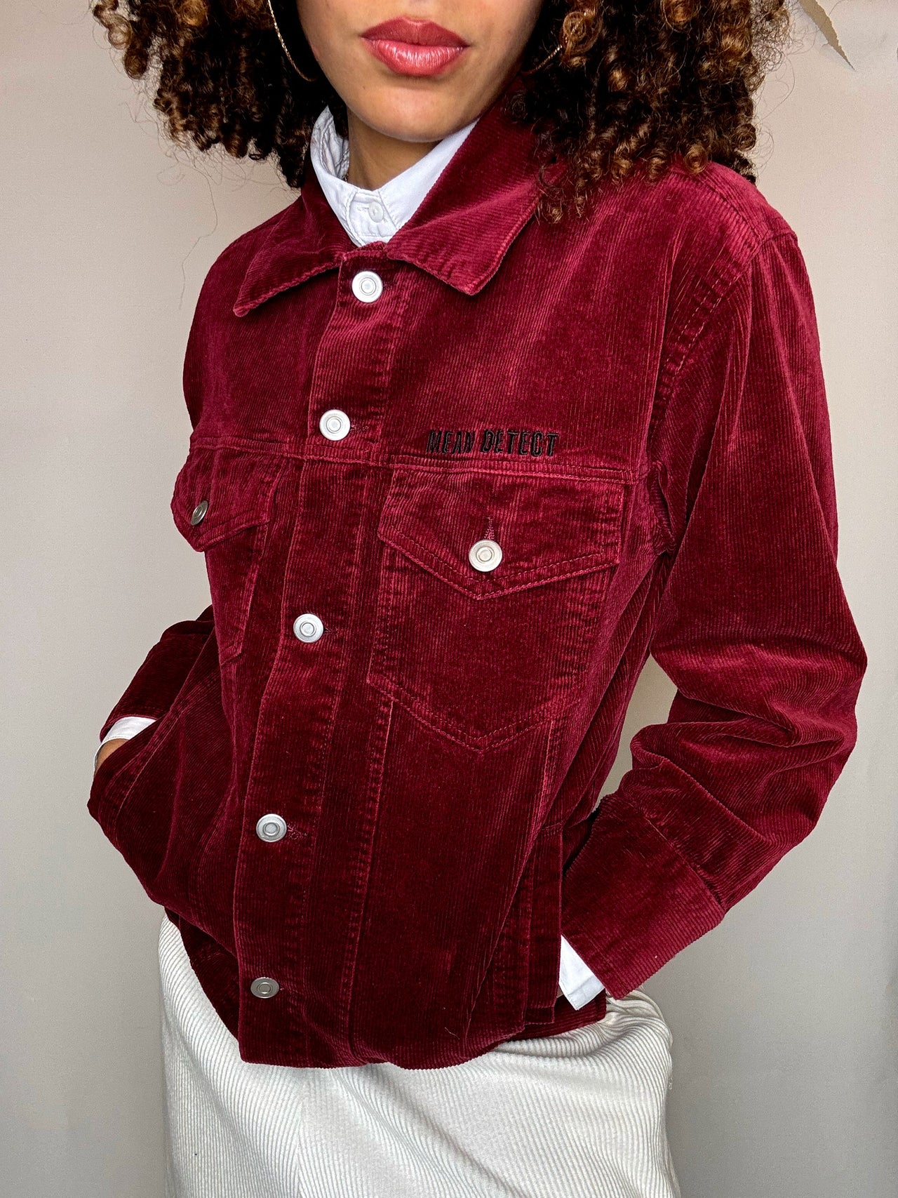 Veste en velours côtelé bordeaux M vintage