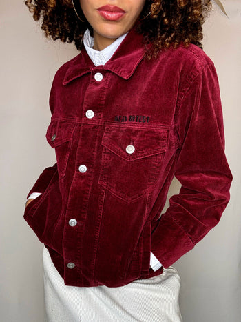 Veste en velours côtelé bordeaux M vintage