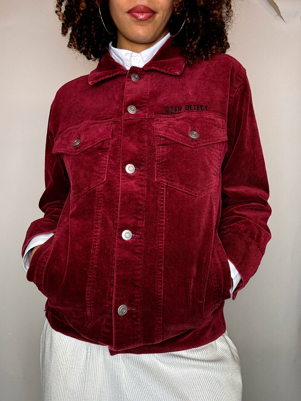 Veste en velours côtelé bordeaux M vintage