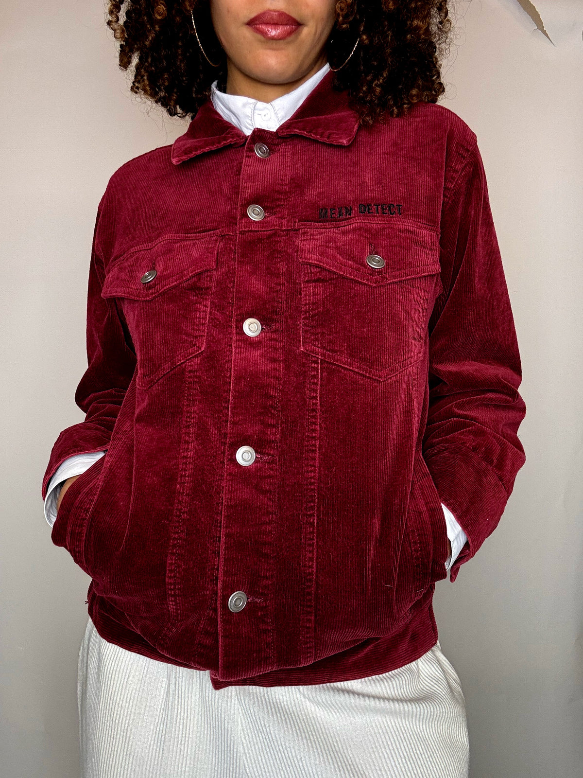 Veste en velours côtelé bordeaux M vintage