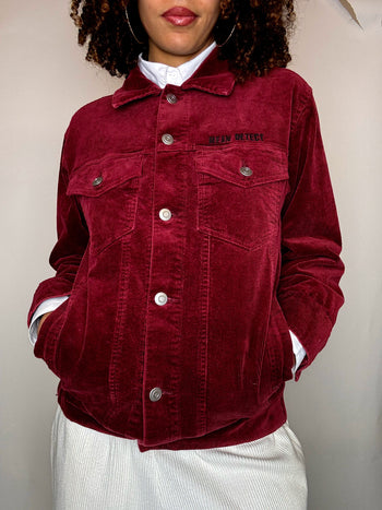 Veste en velours côtelé bordeaux M vintage