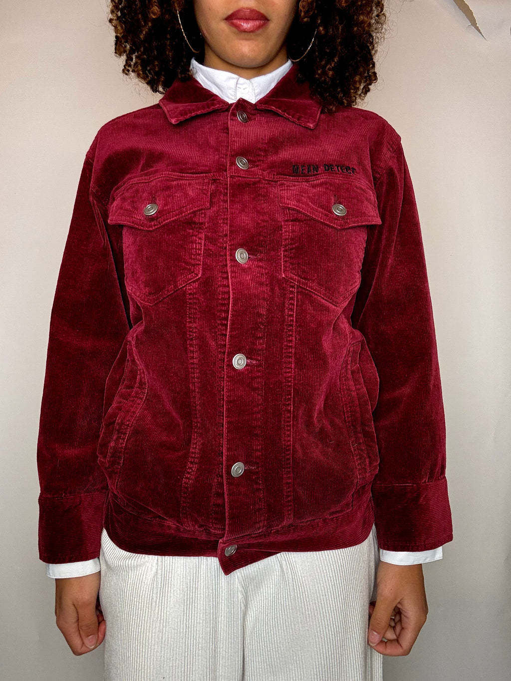 Veste en velours côtelé bordeaux M vintage
