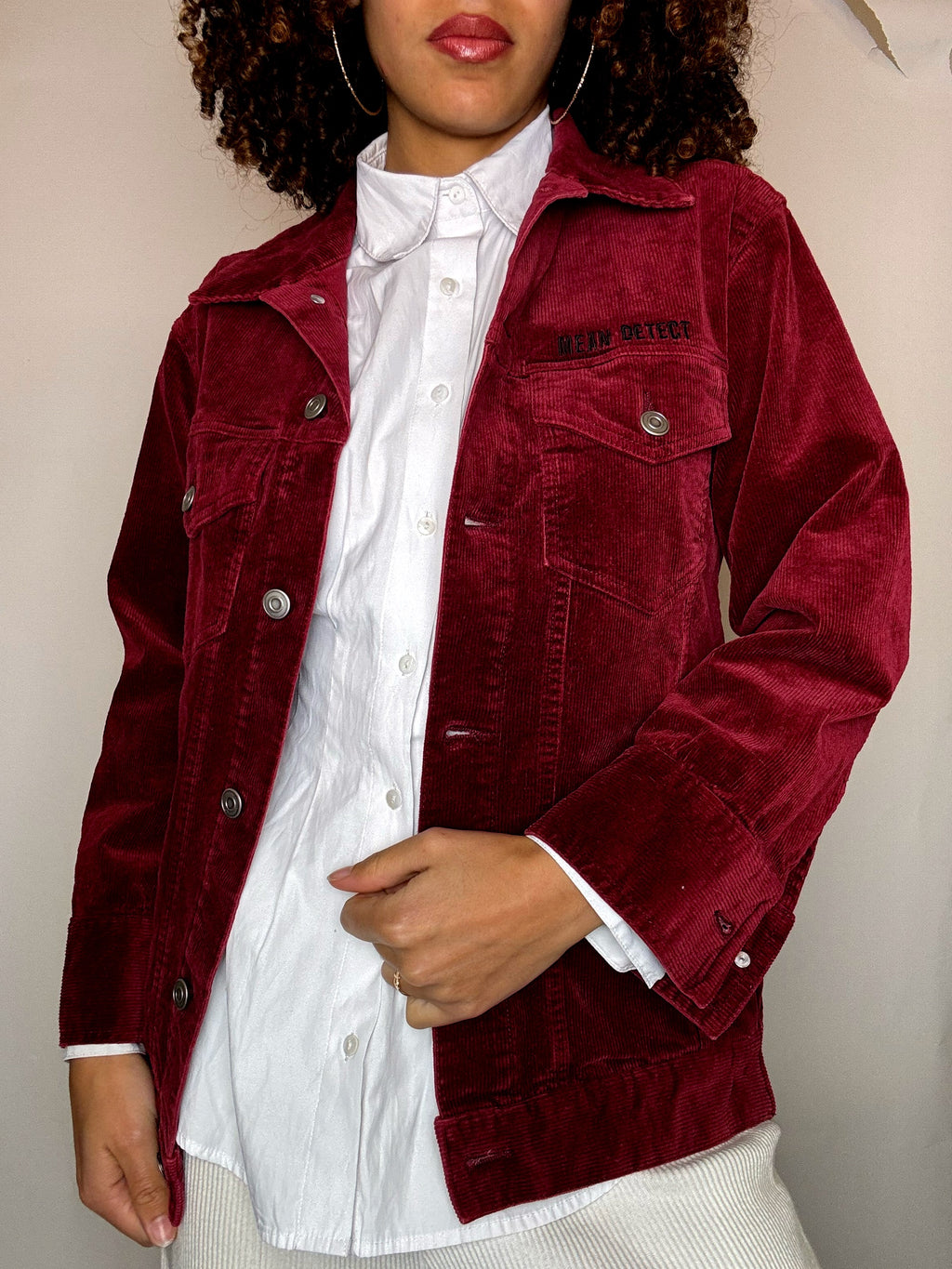 Veste en velours côtelé bordeaux M vintage