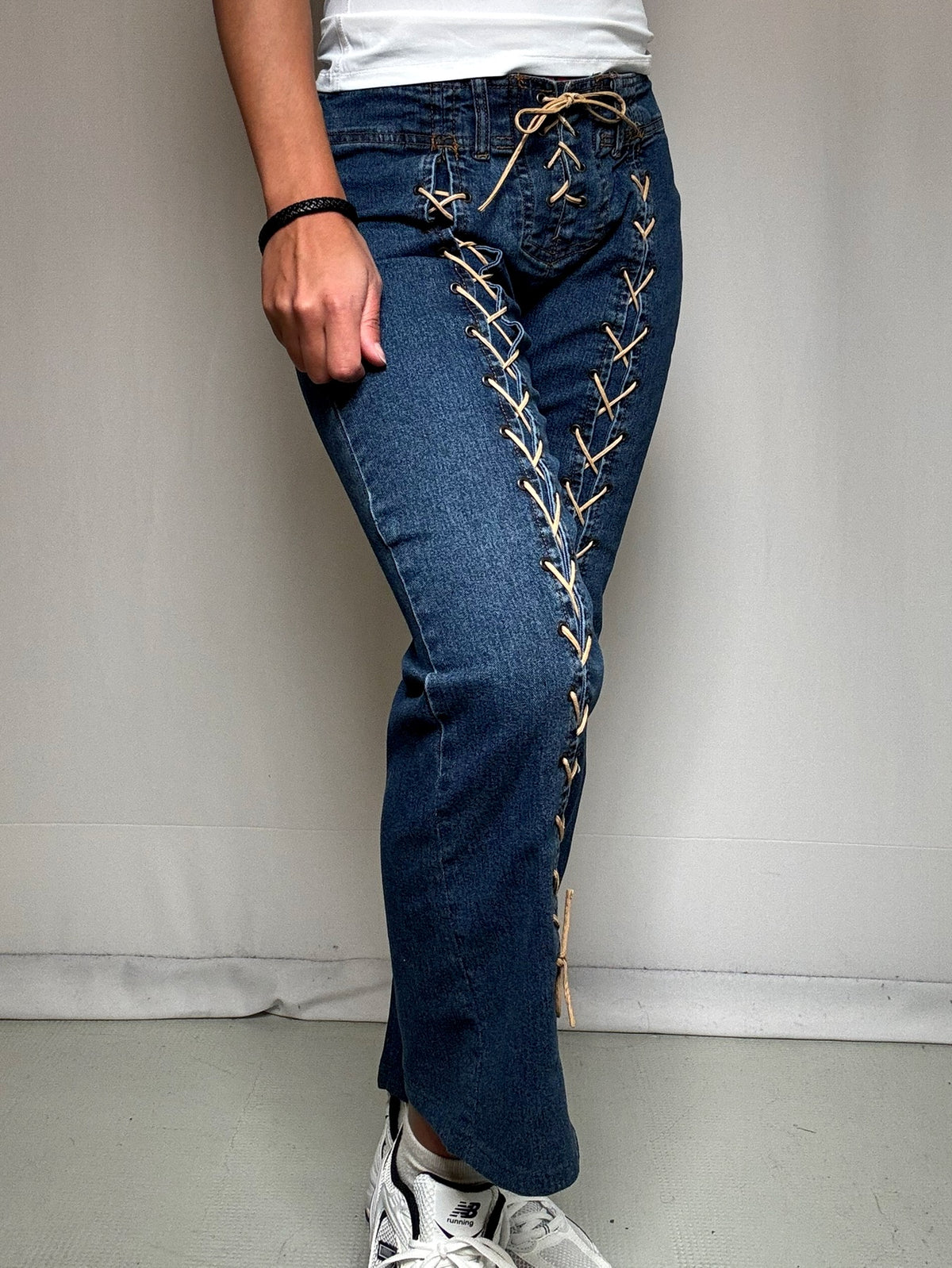 Jean bootcut court avec détails M/L vintage