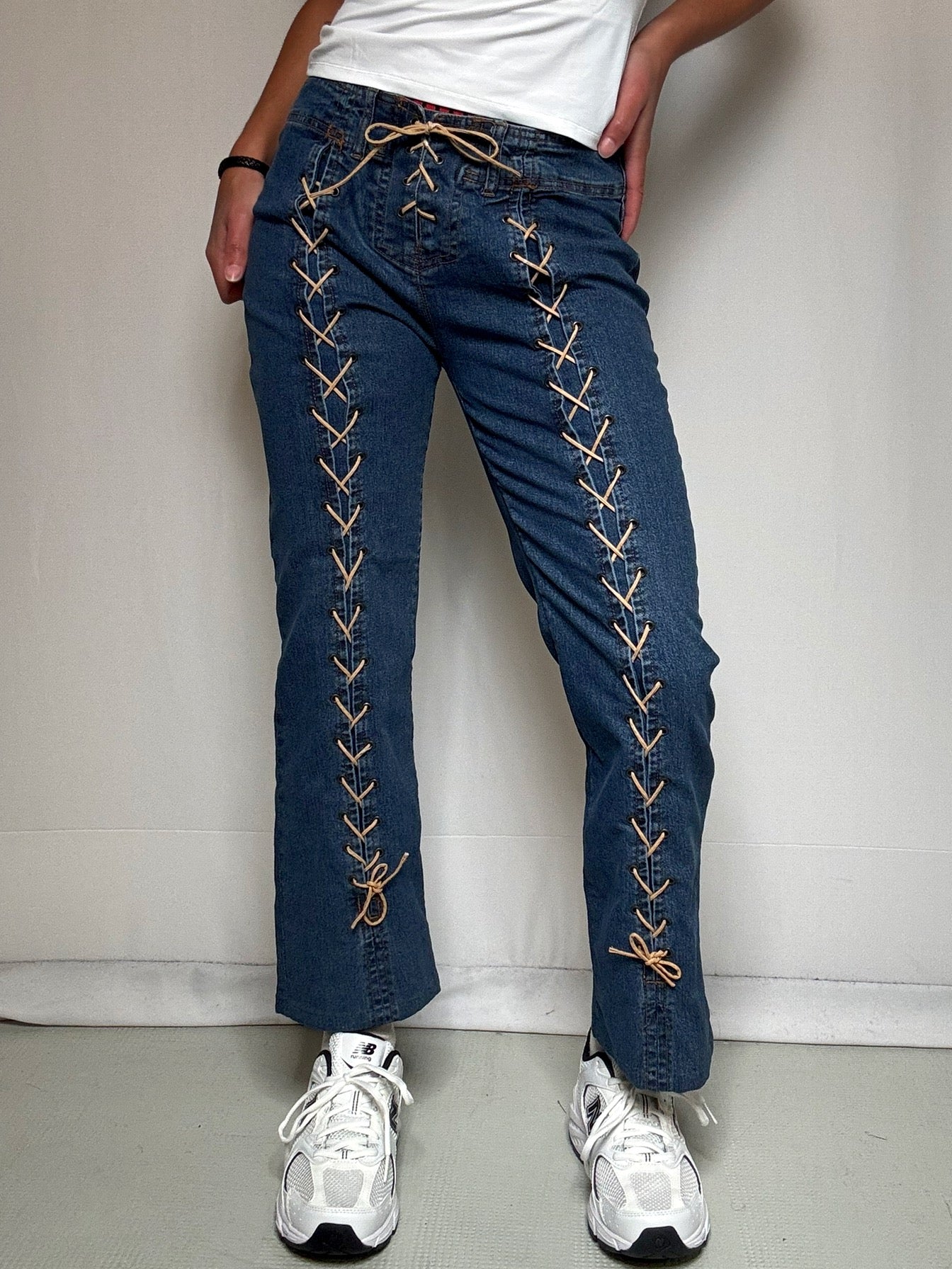 Jean bootcut court avec détails M/L vintage