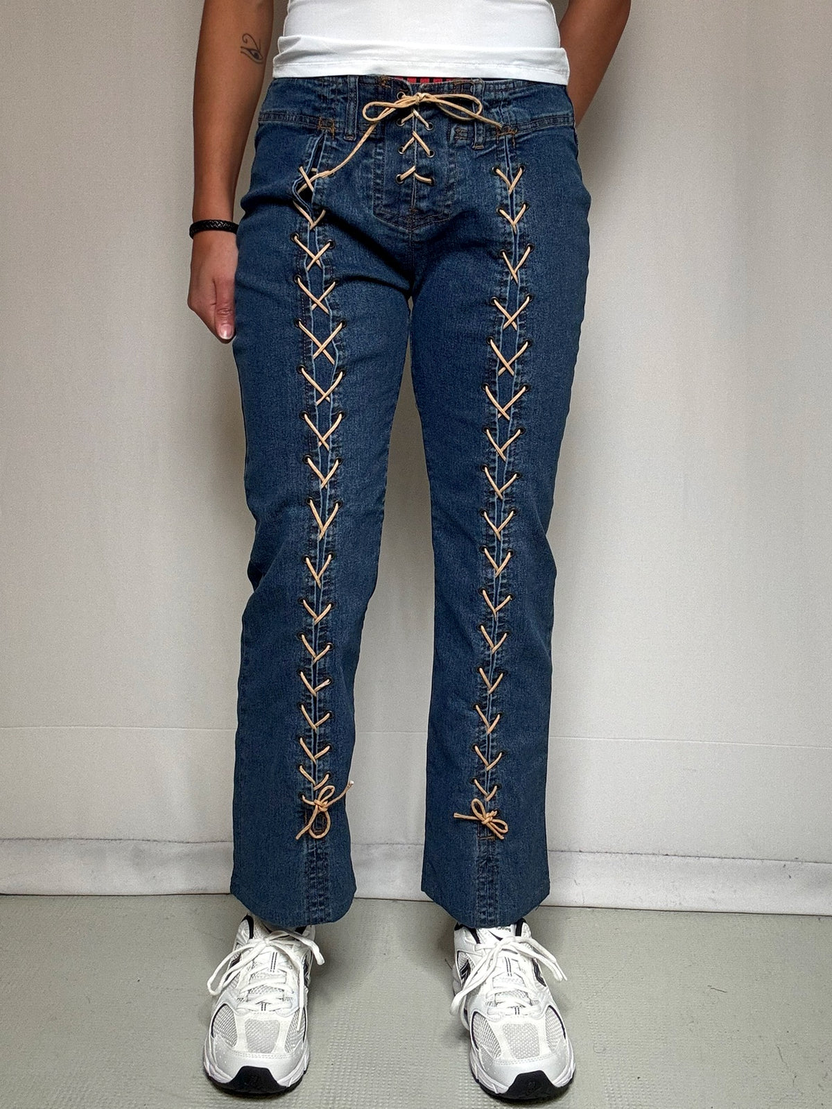 Jean bootcut court avec détails M/L vintage