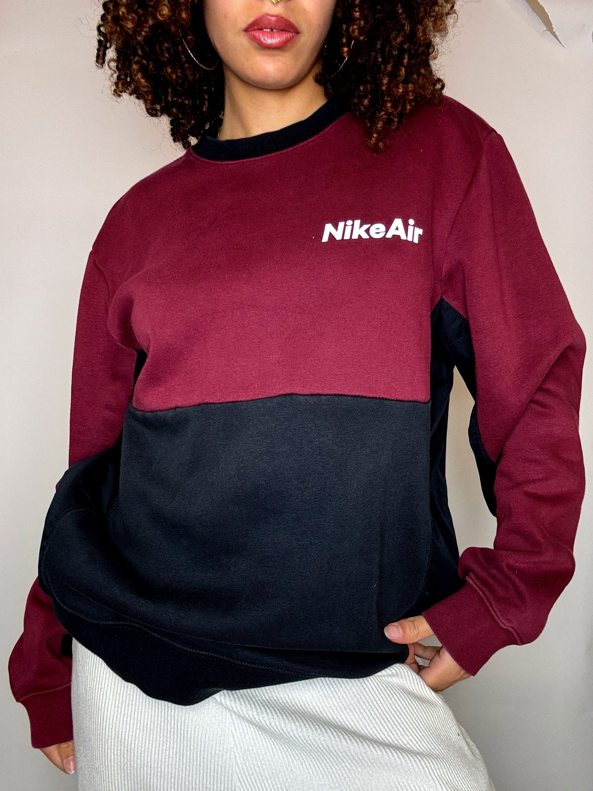 Sweat col rond bicolore NIKE AIR M vintage