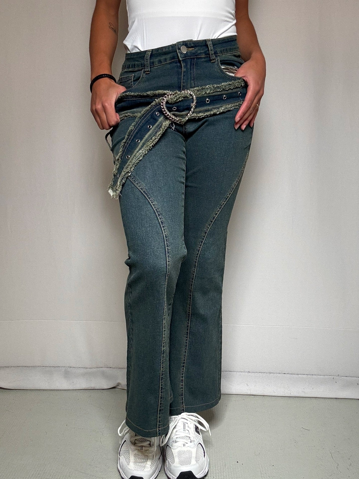 Jean bootcut  avec détails Y2K M vintage