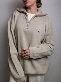 LACOSTE XXL Vintage Beige dicker Rollkragenpullover