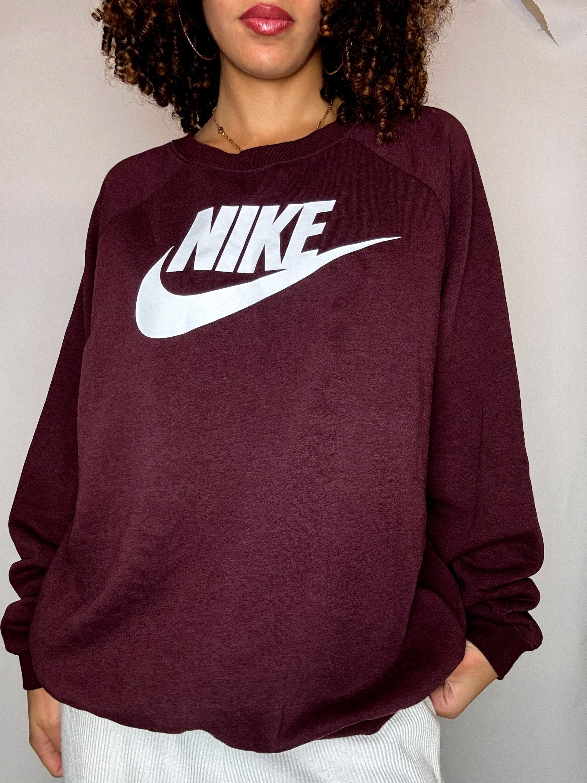 NIKE vintage burgundy crew neck sweatshirt XL