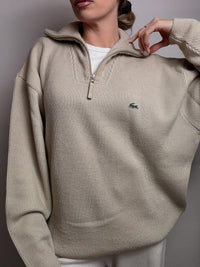 LACOSTE XXL Vintage Beige dicker Rollkragenpullover