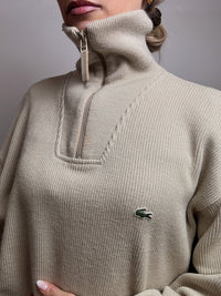 LACOSTE XXL Vintage Beige dicker Rollkragenpullover