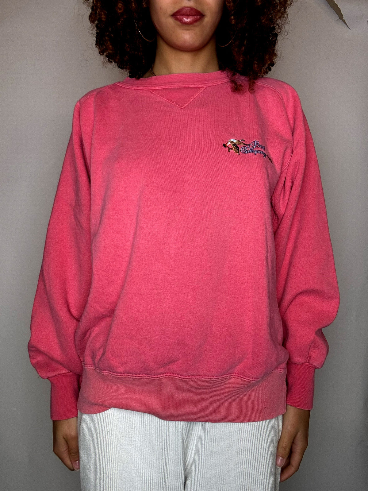 BEST COMPANY Vintage-Sweatshirt mit Rundhalsausschnitt, rosa, Größe L
