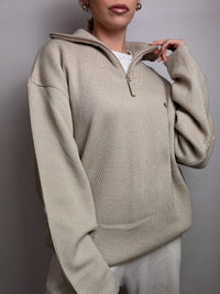 LACOSTE XXL Vintage Beige dicker Rollkragenpullover