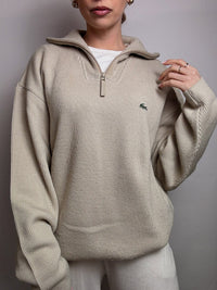 LACOSTE XXL Vintage Beige dicker Rollkragenpullover