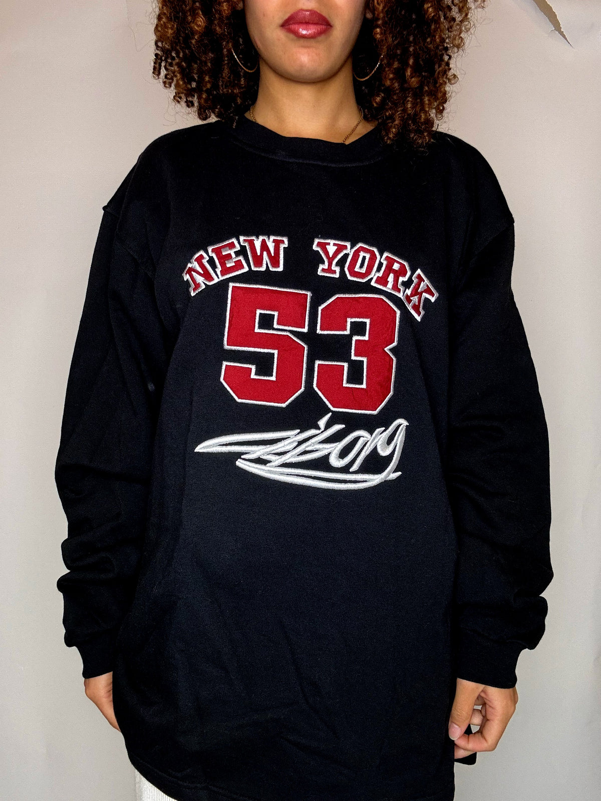 Black crew-neck sweatshirt NEW YORK L/XL vintage