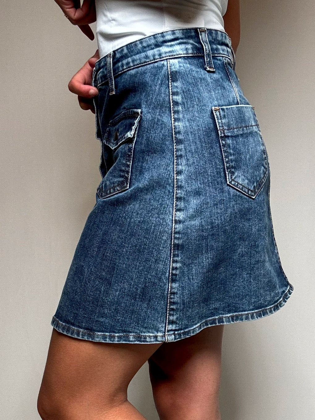 Jupe en jean a bouton M vintage