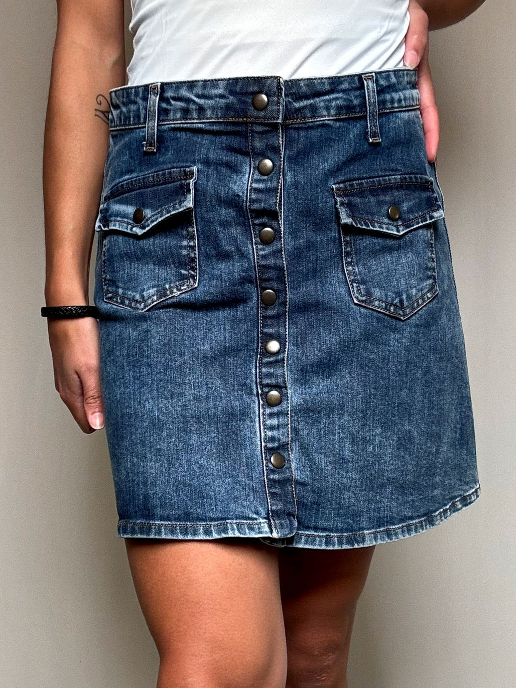 Jupe en jean a bouton M vintage