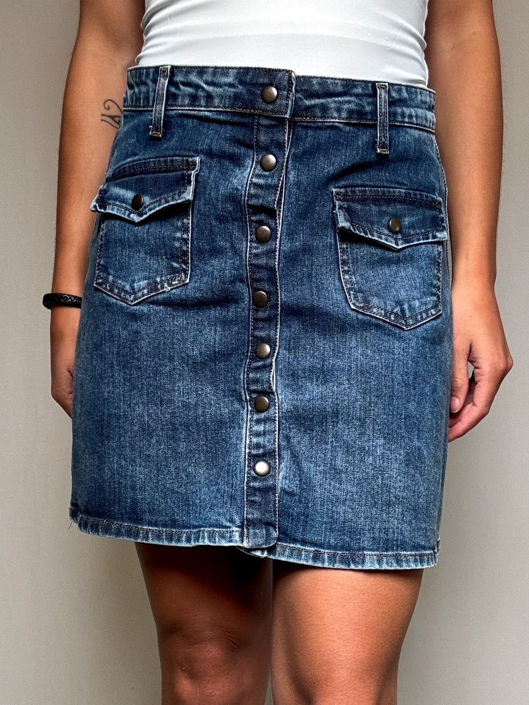 Jupe en jean a bouton M vintage