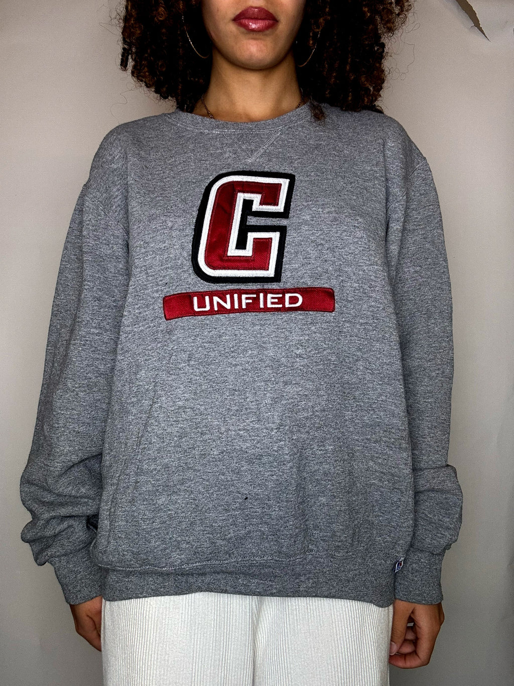 Sweat col rond gris M vintage