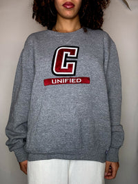 Sweat col rond gris M vintage