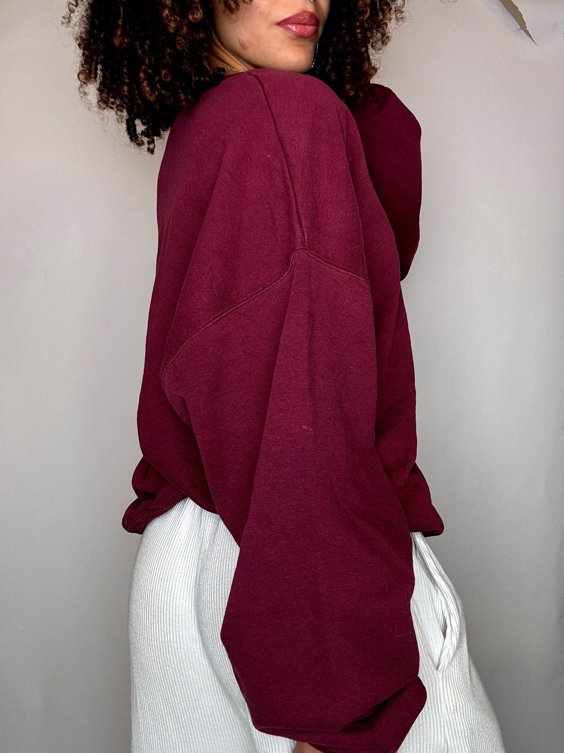 Sweat col rond bordeaux STARTER L vintage