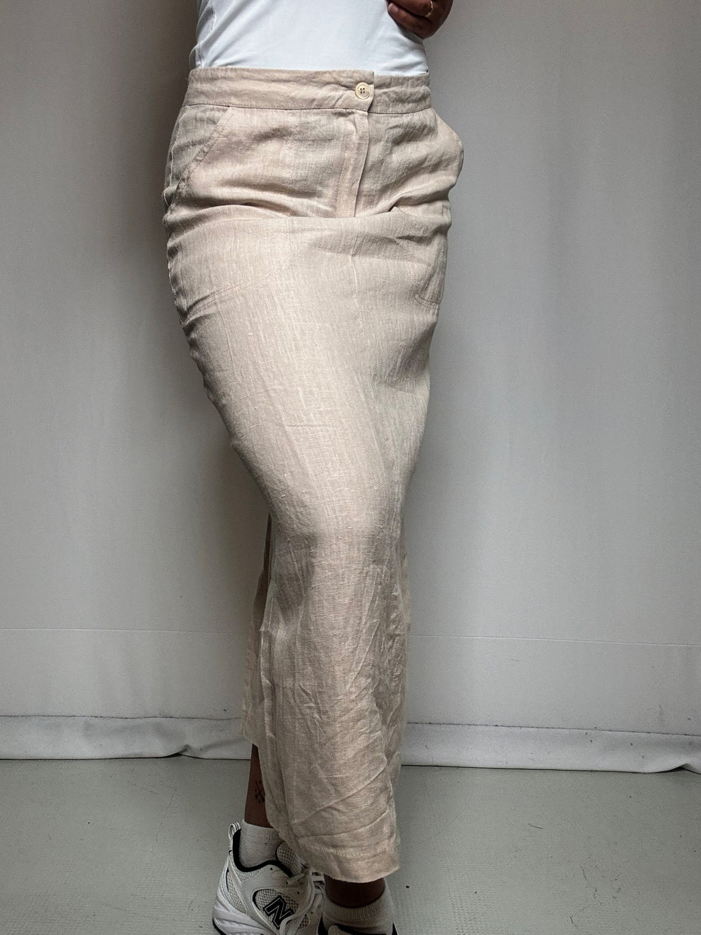 Jupe en lin beige M vintage