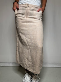 Jupe en lin beige M vintage