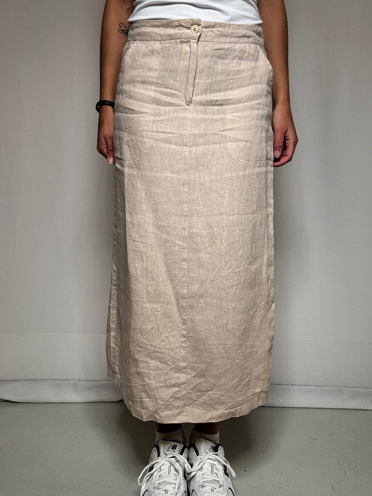 Jupe en lin beige M vintage