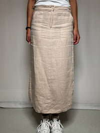 Jupe en lin beige M vintage