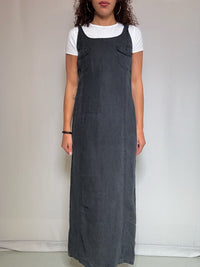 Robe en lin noire M/L vintage