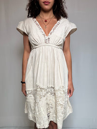 Beiges Leinenkleid Gr. L vintage