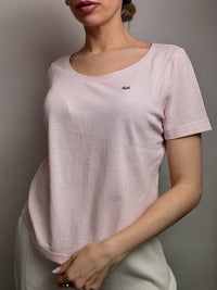 LACOSTE L/XL vintage pink t-shirt style polo shirt