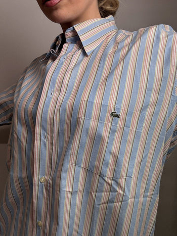 Chemise rayée pastel LACOSTE XL vintage