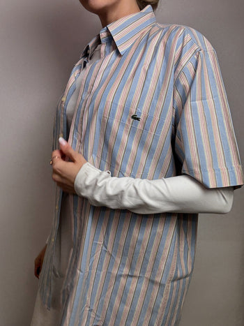 Chemise rayée pastel LACOSTE XL vintage