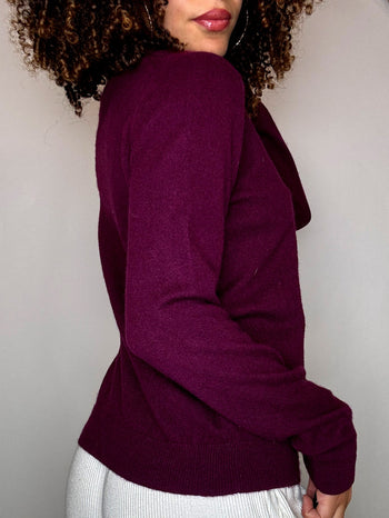 Pull en cachemire violet M vintage