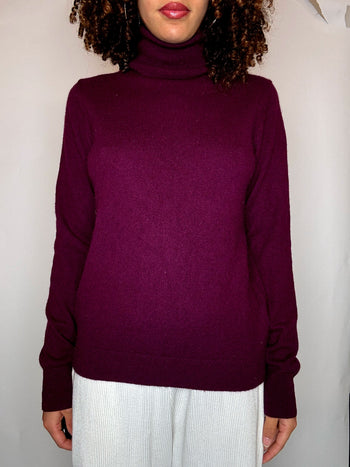 Pull en cachemire violet M vintage