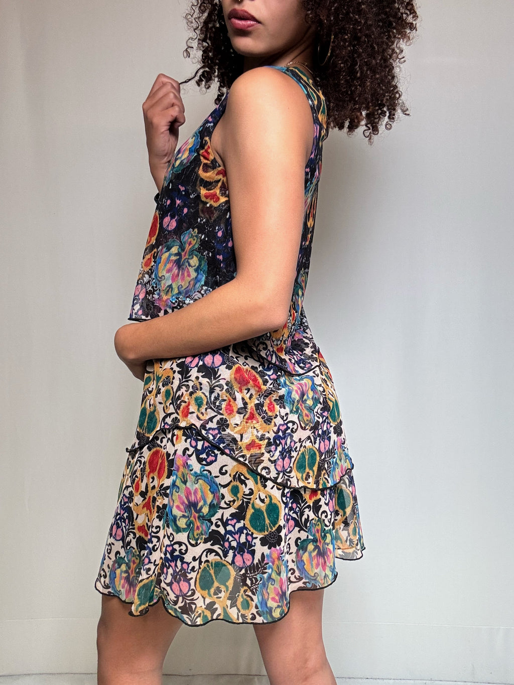 Robe courte à étages imprimée Desigual S vintage