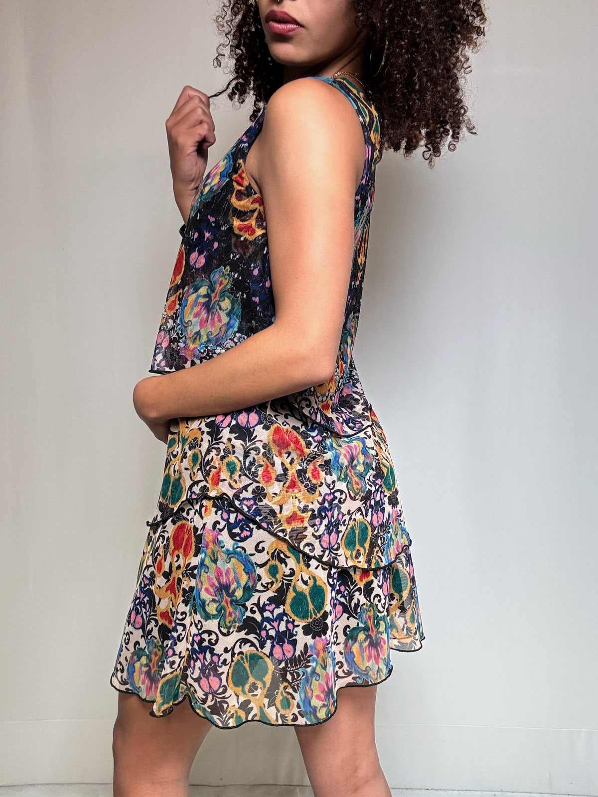 Robe courte à étages imprimée Desigual S vintage