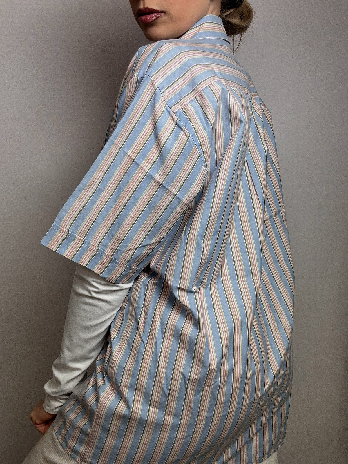 Chemise rayée pastel LACOSTE XL vintage
