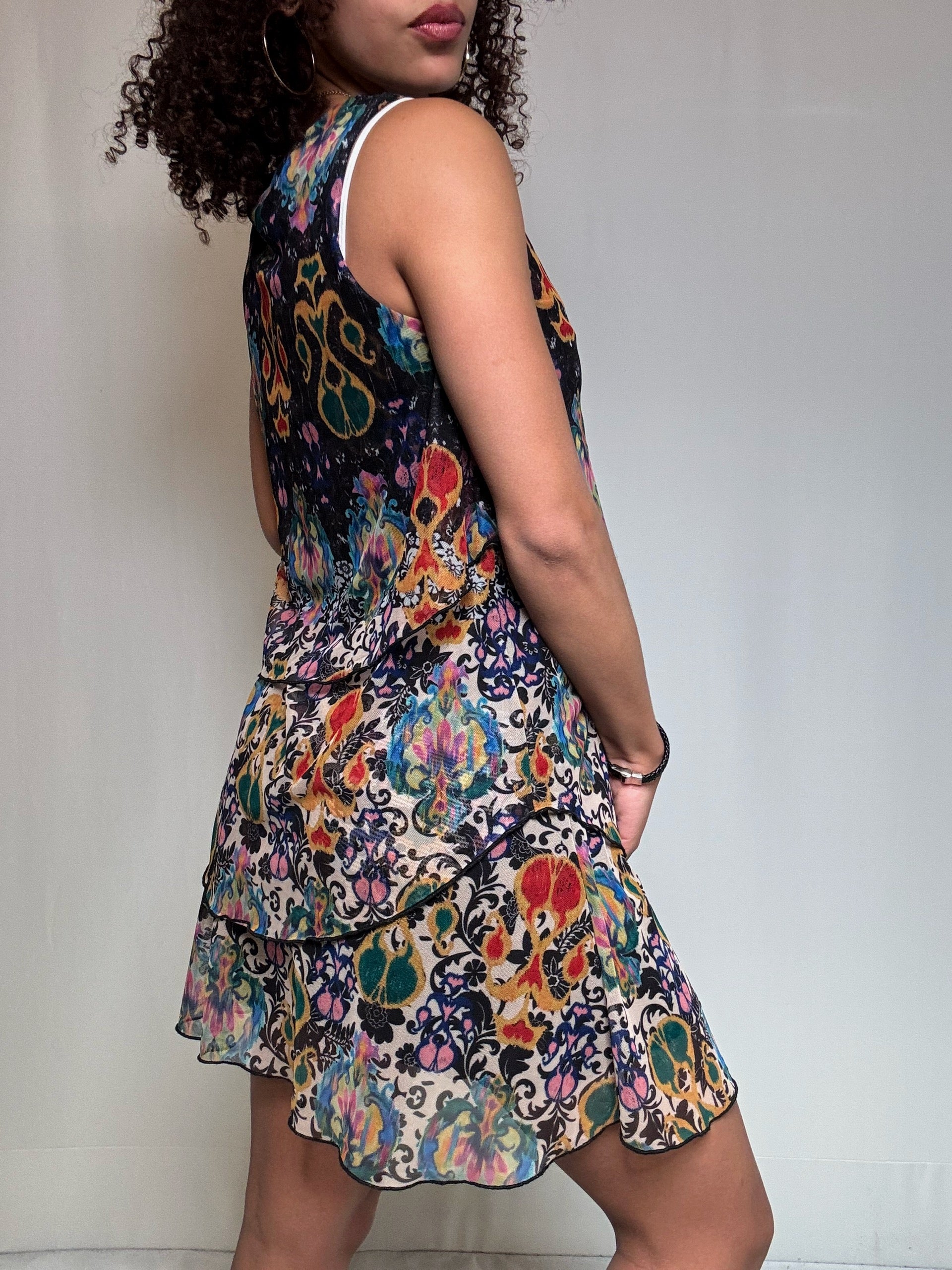 Robe courte à étages imprimée Desigual S vintage