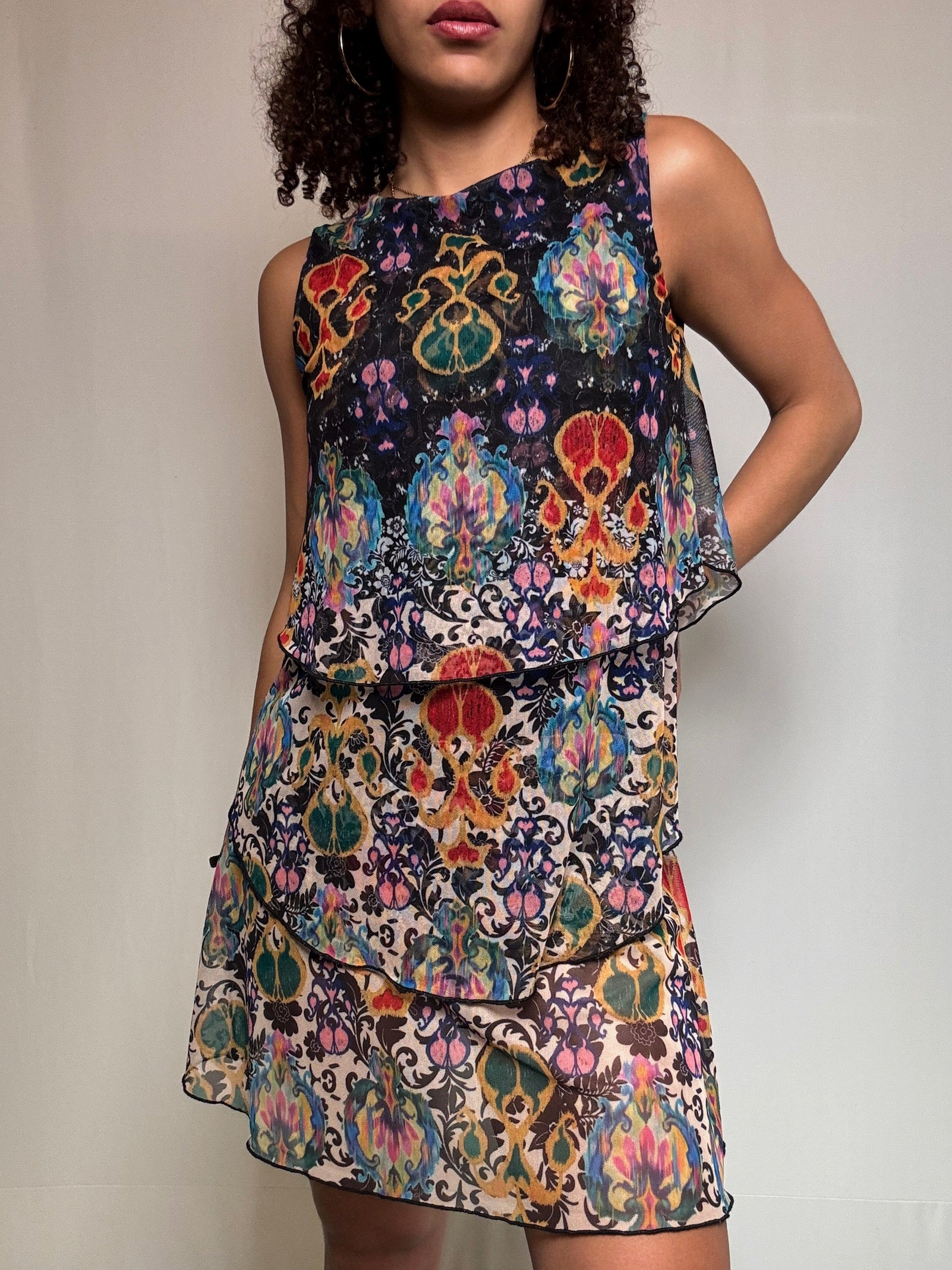 Robe courte à étages imprimée Desigual S vintage