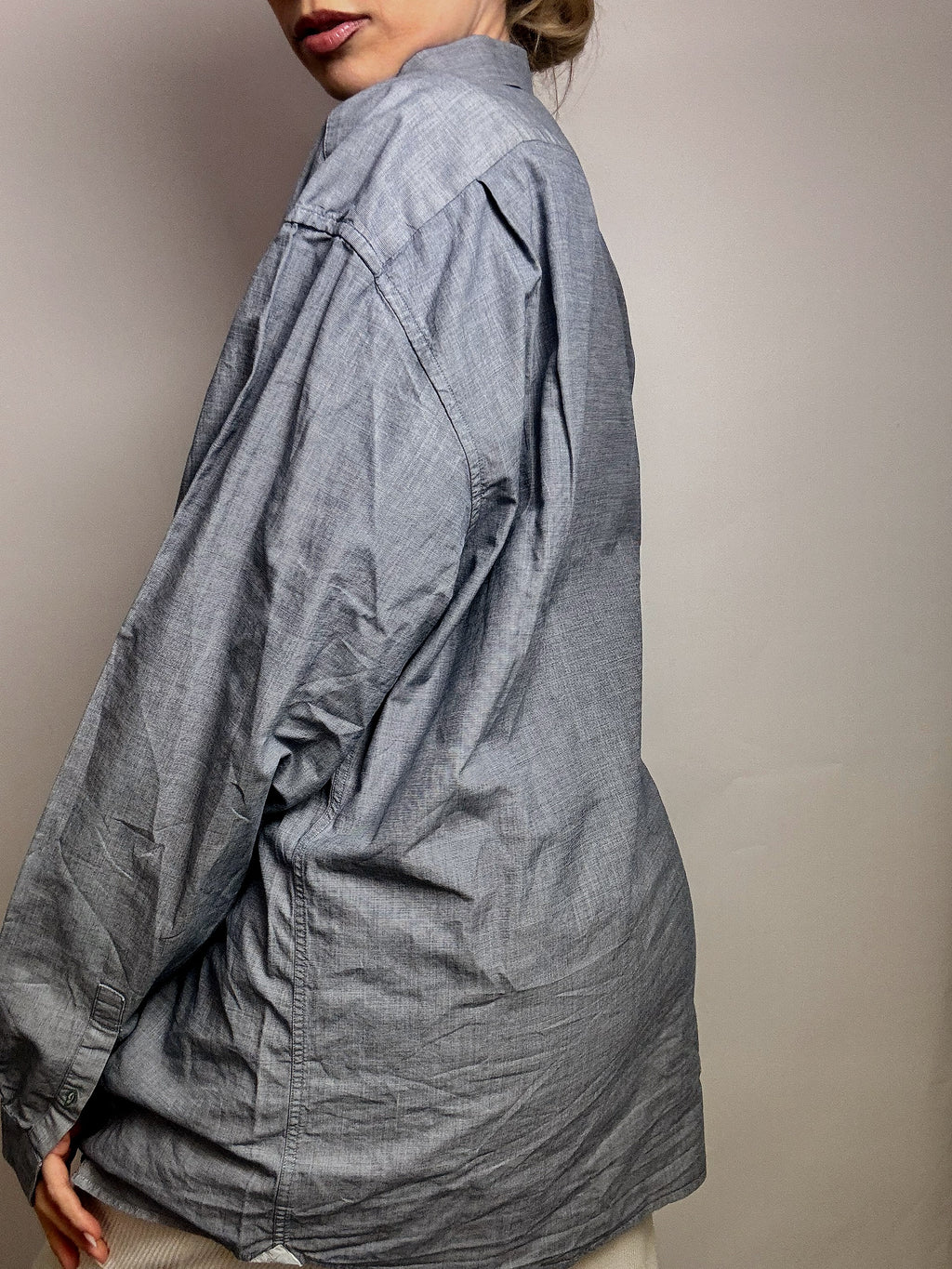 LACOSTE L/XL vintage denim blue shirt 