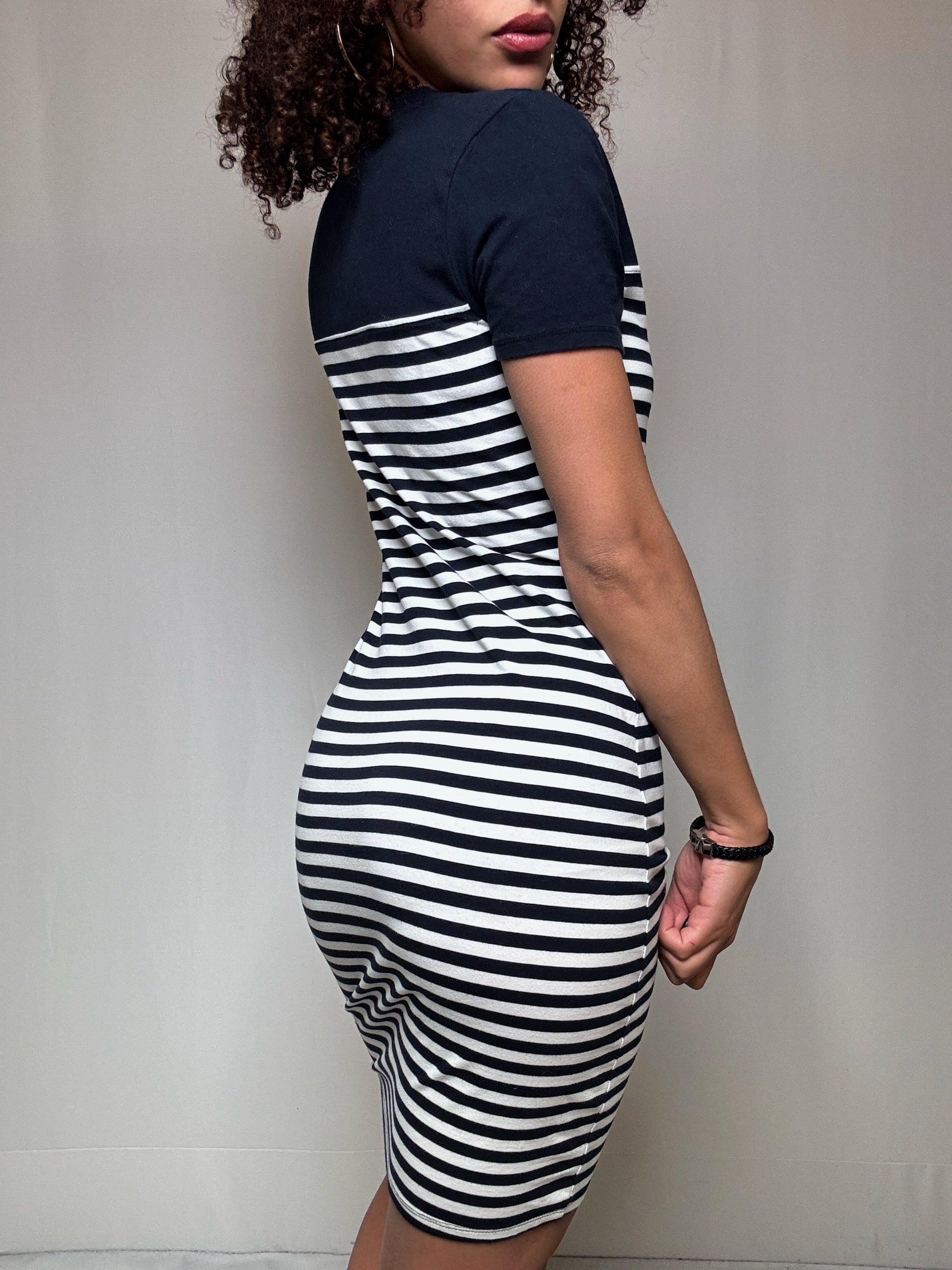 Robe teeshirt marinière Guess M vintage