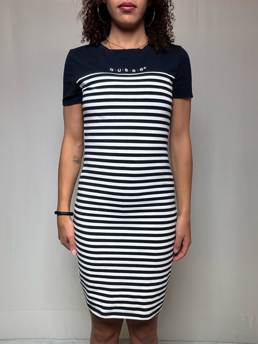 Robe teeshirt marinière Guess M vintage