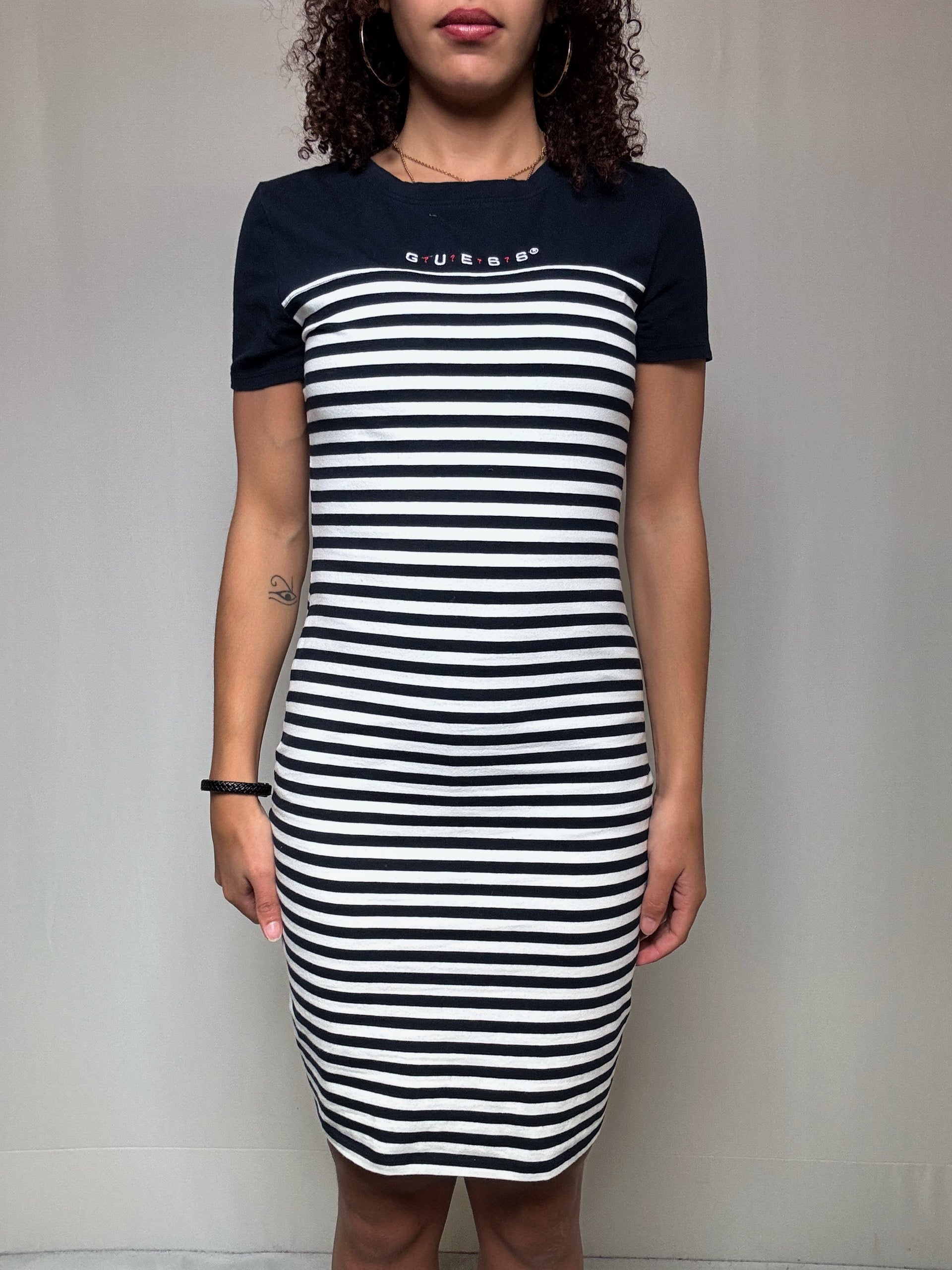 Robe teeshirt marinière Guess M vintage