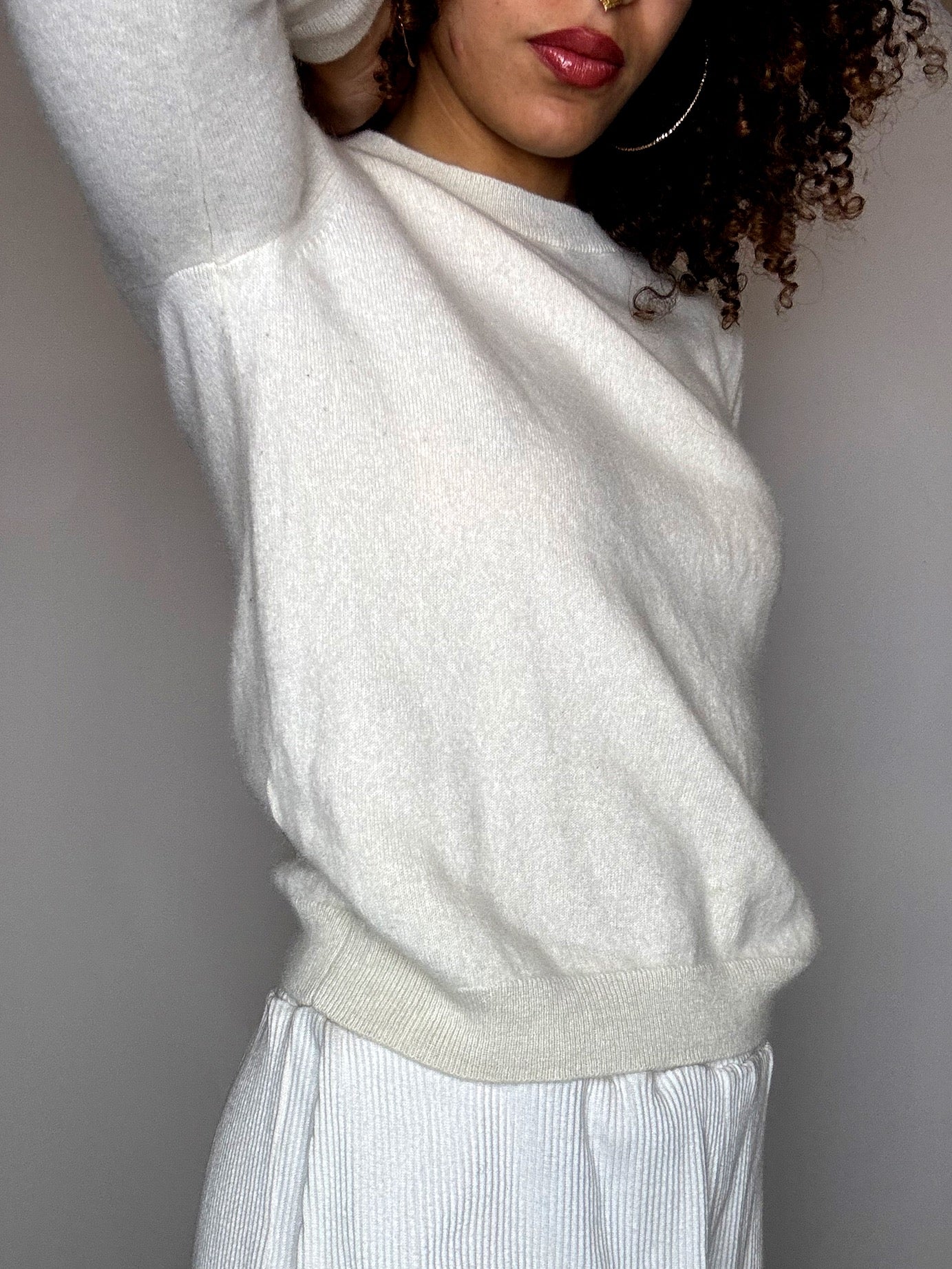 Pull crème en cashmere S vintage