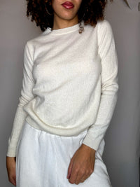 Pull crème en cashmere S vintage